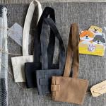 8*6cm  Foldable Canvas Coffee Cup Holder With Straw Pockets