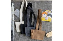 China 8*6cm  Foldable Canvas Coffee Cup Holder With Straw Pockets supplier