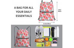 China Watermelon Drawstring Gym Backpack Bag Waterproof For Men Women With Pockets supplier