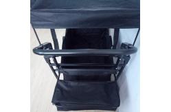 China Black Folding Beach Wagon 600D Folding Wagon With Cover And Push Handle supplier