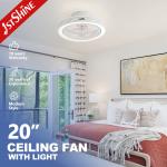 3 Color LED Light Low Profile Fancy Design ABS Blades Indoor Ceiling Fan with Remote for sale