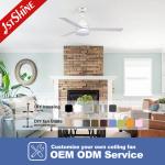 6 Speeds Remote Control 52 Modern Dimmable LED Ceiling Fan With Led Light