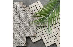 China Morden Fish Bone Marble Mosaic Background Wall Tiles For Living Room supplier