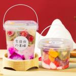 280ml 500ml 1000ml PP Airtight Biscuit And Cookie Jars Plastic Party Bucket Container for sale