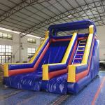 Commercial Tarpaulin Inflatable Water Slides Blow Up Blue Slides For Family for sale