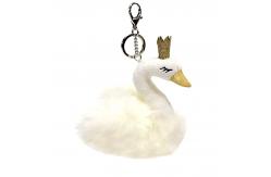 China CPSIA Stuffed Swan Princess Flash Key Chain For Girls supplier