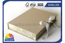 China Customized Design Ribbon Closure Cardboard Gift Box 4C Printing supplier