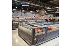 China 300L Auto Defrost Island Freezer , Energy Saving Sliding Door Freezer supplier