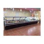 Glass Curved Refrigerated Fresh Meat Display Freezer Showcase 380V For Butcher for sale
