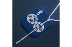 China Large Sterling Silver Cubic Zirconia Drop Earrings Hollow Out Snowflake supplier