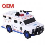 custom Robotic Police Car Toy Coin Bank Cartoon With  Finger Print Plastic Money Box for sale