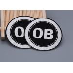 White Tatami Fabric Printed Labels With Black Silicone Logo For Garments