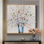 Palette Knife Floral Oil Painting Thick Texture Flowers Art Painting On Linen Canvas for sale