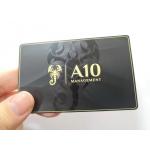 Brass Material Matte Black Metal Business Cards With Laser Engrave Gold Logo for sale