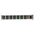IEC320 Plug Adapter Power Cord Converter, 7Way IEC320 C14 Jacks Outlets Power Strip with 15a Overload Protector for sale