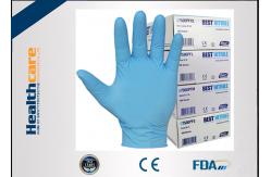 China 9 Mil 6 Mil Blue Nitrile Exam Disposable Protective Gloves Examination Powder Free supplier