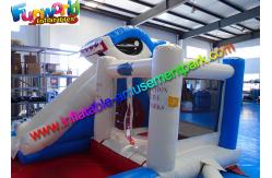 China Shark Outdoor Inflatable Water Slides  ,  Air Combo Bouncer With Water Pool supplier