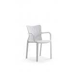 White PP Training Room Tables And Chairs Plastic Dining Chairs With Armrest for sale