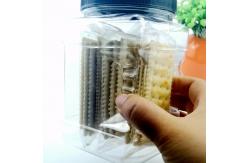 China 125mm Height 650ML Square Plastic Food Jars With Screw Cap supplier