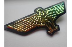 China Non Toxic Mirror TPU 1.0cm Custom Clothing Patches supplier