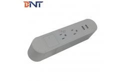 China 2M Cable Tabletop Round Edge USB Charging Electric Desktop Power Extension Socket supplier