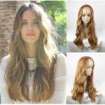 High Temperature Fiber Synthetic Front Lace Wigs Human Hair Dark Brown for sale