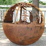 Heavy Duty Modern Corten Steel Fire Pits Assembly Required 3mm Thickness for sale