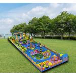 Inflatable Large Theme Park With Maze Obstacles Big Slides Ball Pool