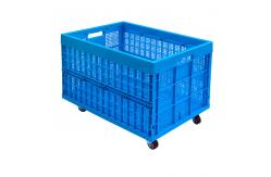 China Large 800 mm Plastic Collapsible Crates With 4sets Casters Option supplier