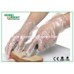 High Density Disposable Short Clear Plastic Gloves With CE / ISO for sale