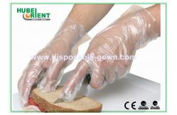 China High Density Disposable Short Clear Plastic Gloves With CE / ISO supplier