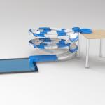 Single Water Park Slide Curved Bright Surface Innovative With Customized Platform Height