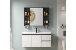China T&F Bathroom Vanity Units , Space Saving Vanity Cabinet With Mirror supplier