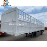 4 Axles White Storage Semi Trailer Transport For Vegetables Fruits Livestock for sale