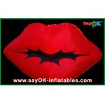 Red Led Hanging Lighting Inflatable Lips , Inflatable Lighting Decoration