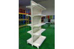 China White Supermarket Display Racks  ,  Easy Assembly Convenient Store Display Shelf supplier
