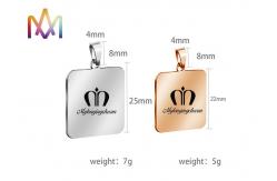 China SS304 Polished Rectangle Dangle Custom Engraving Charms supplier