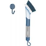 Stainless Steel Handle Dish Brush With Soap Dispenser Rotating Design for sale