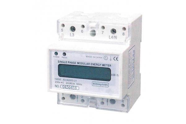 220 / 120V Din Rail Energy Meter , Single Phase KWH Meter With LCD Display