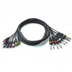 RCA to 6.35 MONO Stage Snake Cable , Multicore Link Cable JFA06 Black Color for sale