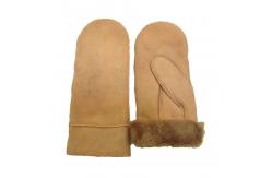 China Customized Pig Leather Gloves , Anti Cold Leather Mittens With Wool Liners supplier