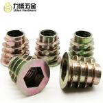 D E B Wood Insert Lock Nut , M4 M6 M8 M10 Hex Drive Threaded Inserts For Wood for sale