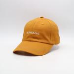 Adult Embroidered Baseball Caps Yellow And White Metal Back Closure for sale