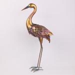 Metallic Iron Crane Decor Animal Garden Ornament for Medium Gardens for sale