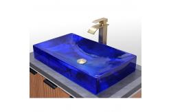 China Glazed Rectangular Bathroom Wash Basins Countertop Mounted supplier