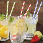 Colorful Paper Straw for Beverage Drinking Degradable Natural 197*6mm Wrap Paper for sale