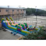 Extreme Inflatable Obstacle Challenge Games With Slide For Park Rental for sale
