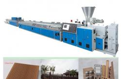 China Fully automatic PVC WPC Plastic Profile Extrusion Line Wood Plastic Composite Machinery supplier