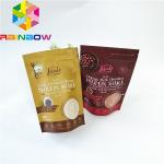 Mylar Stand Up Zipper Pouch Bags Dessert Tea Coffee Packing Smell Proof Recyclable for sale