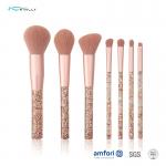 150mm 7pcs Gold Glitters Pigment Plastic Makeup Brushes for sale